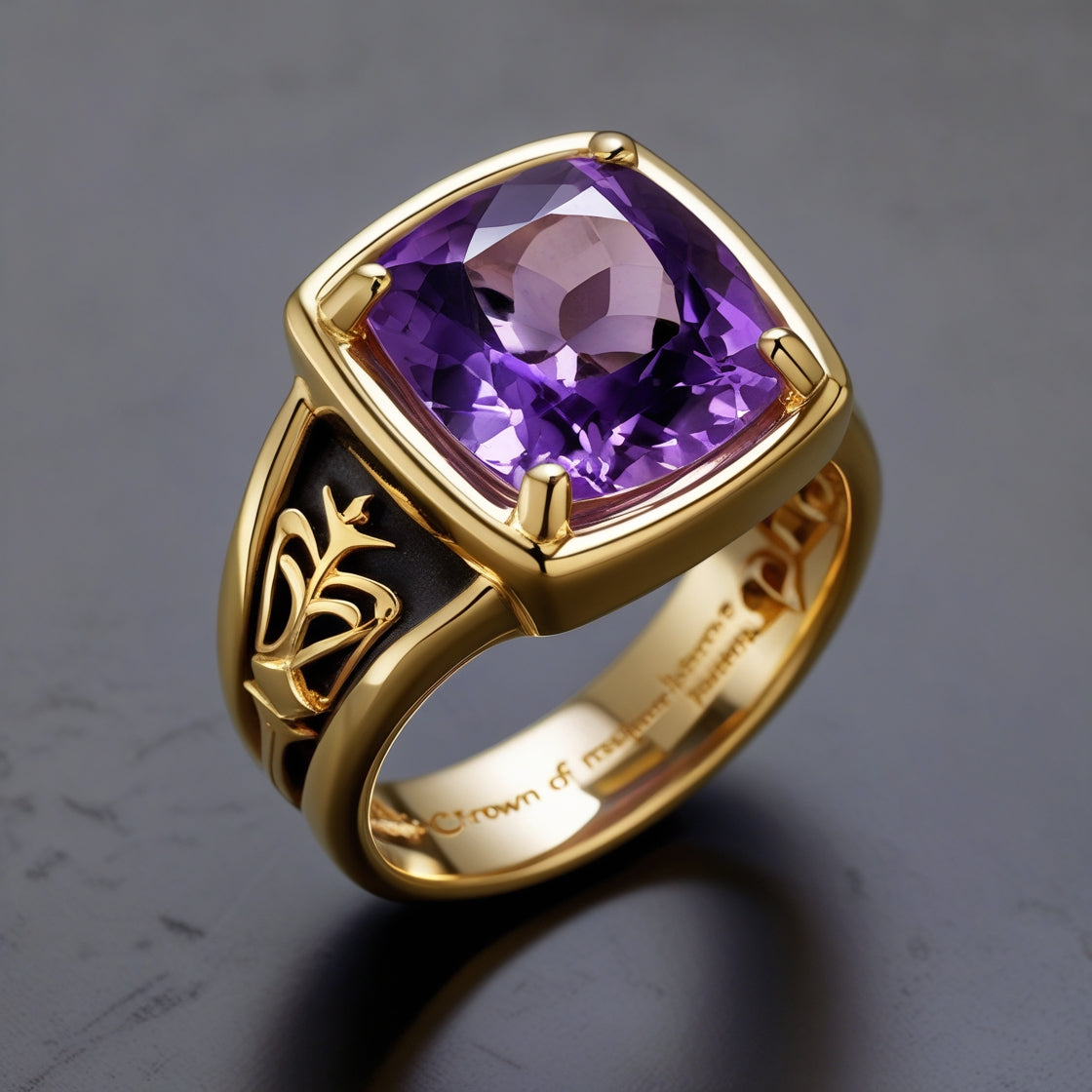 Anillo de Amatista Natural de Alta Calidad