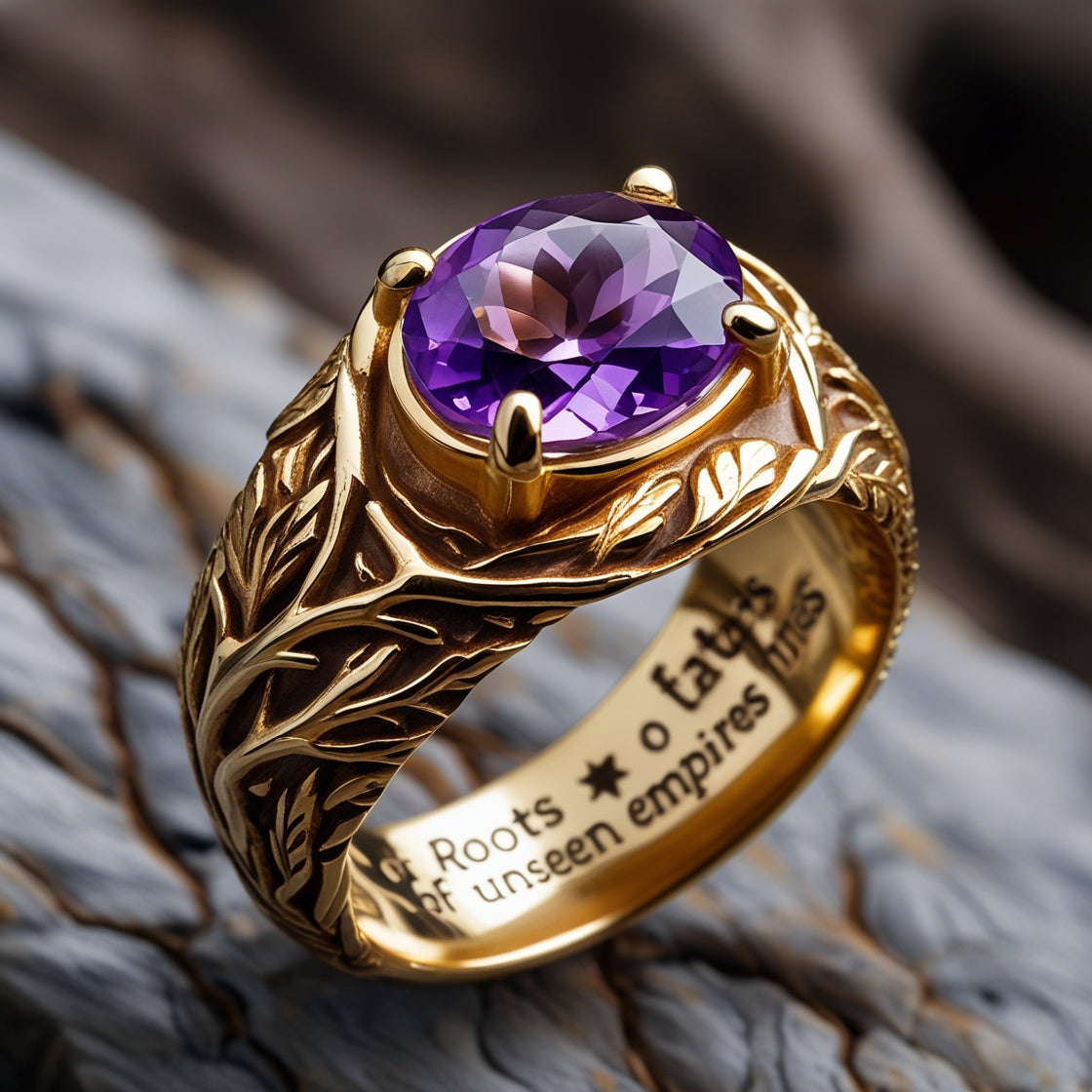 Anillo de Amatista Natural de Alta Calidad