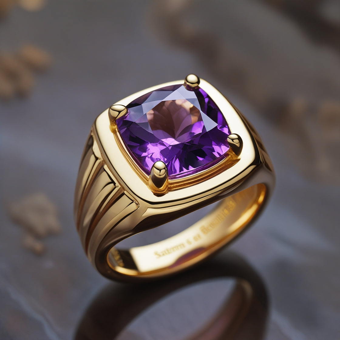 Anillo de Amatista Natural de Alta Calidad