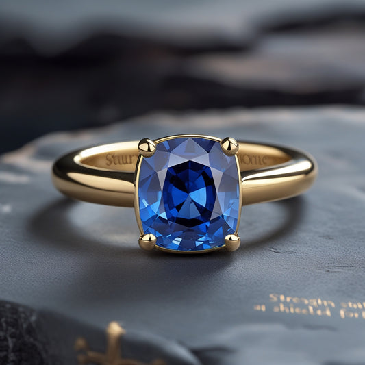 Anillo de Zafiro Azul Natural de Alta Calidad