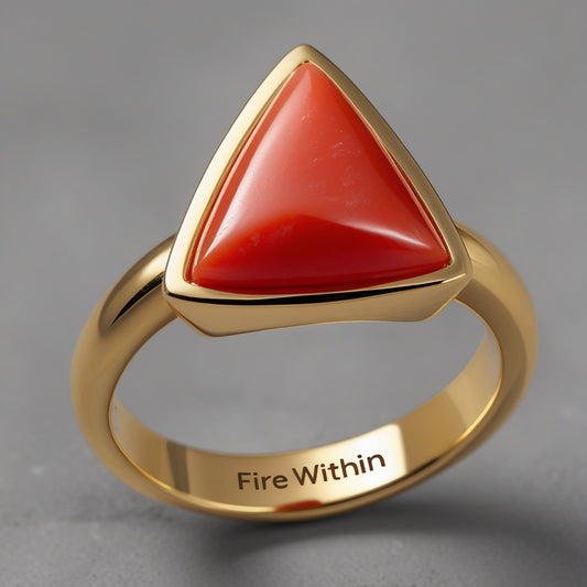 Anillo de coral rojo natural