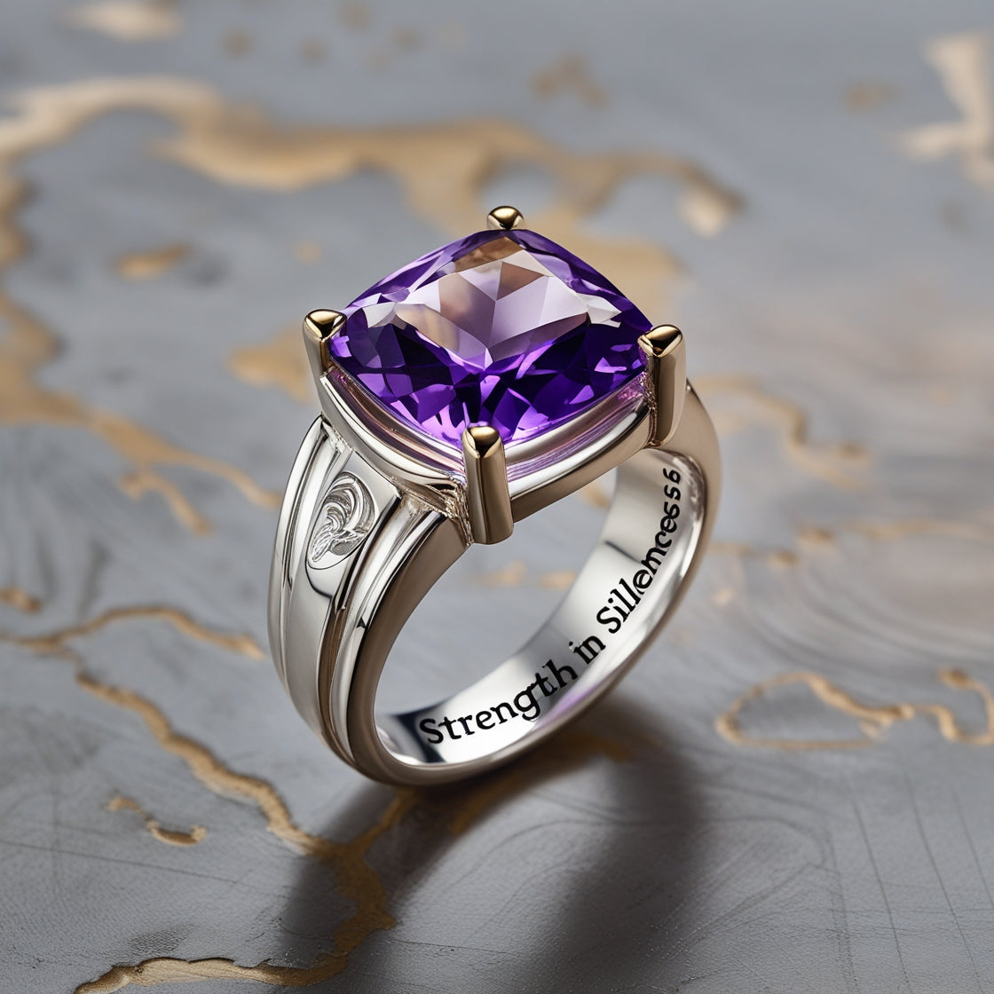 Anillo de Amatista Natural de Alta Calidad