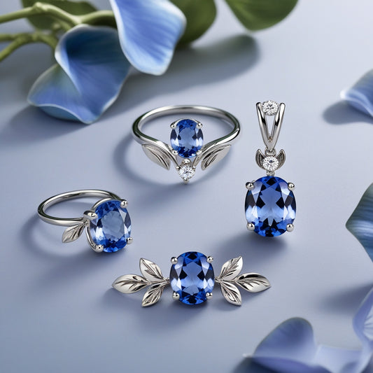 Set de Cianita Natural de Alta Calidad (Este set puede elaborarse también con zafiro azul natural)